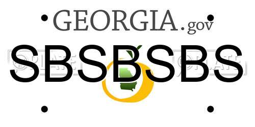 SBSBSBS Georgia License Plate
