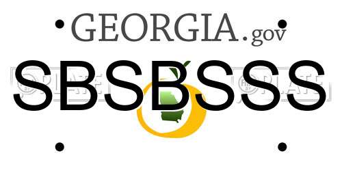 SBSBSSS Georgia License Plate