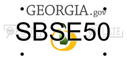 SBSE50 Georgia License Plate