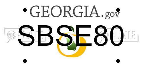 SBSE80 Georgia License Plate