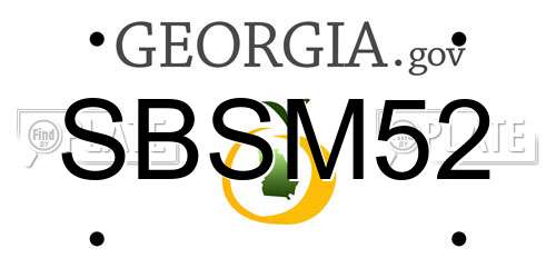 SBSM52 Georgia License Plate