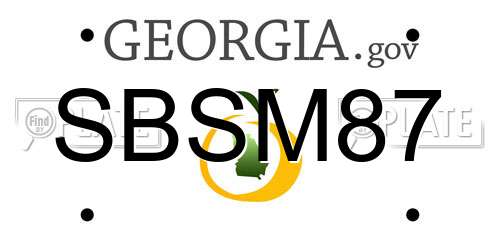 SBSM87 Georgia License Plate