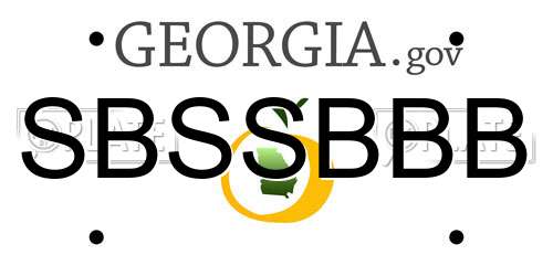 SBSSBBB Georgia License Plate