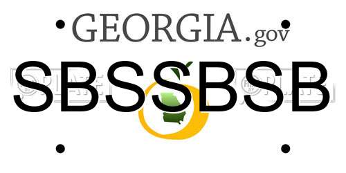 SBSSBSB Georgia License Plate