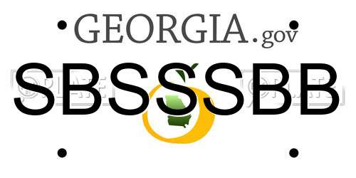 SBSSSBB Georgia License Plate
