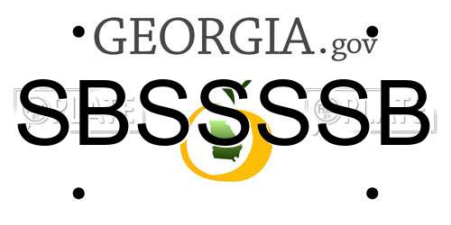 SBSSSSB Georgia License Plate
