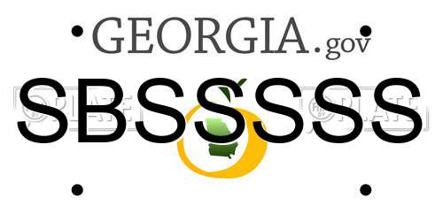 SBSSSSS Georgia License Plate
