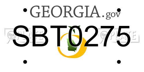 SBT0275 Georgia License Plate
