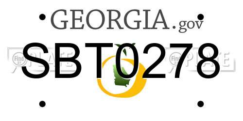 SBT0278 Georgia License Plate