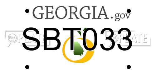 SBT033 Georgia License Plate