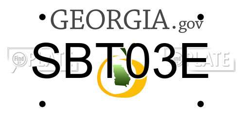 SBT03E Georgia License Plate