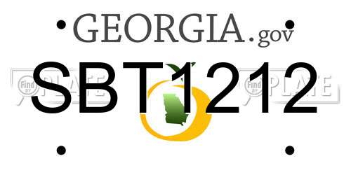 SBT1212 Georgia License Plate