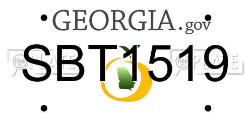 SBT1519 Georgia License Plate