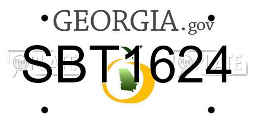 SBT1624 Georgia License Plate