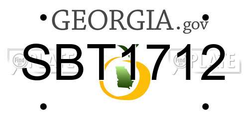 SBT1712 Georgia License Plate