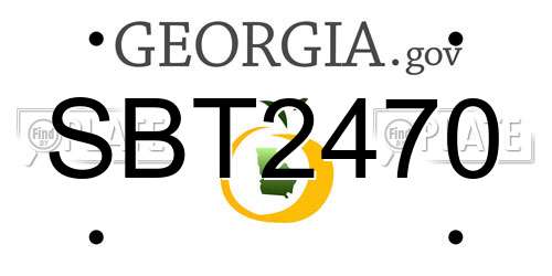 SBT2470 Georgia License Plate