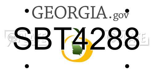 SBT4288 Georgia License Plate