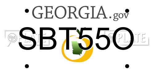 SBT55O Georgia License Plate
