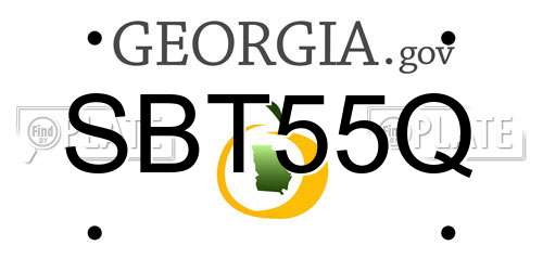 SBT55Q Georgia License Plate