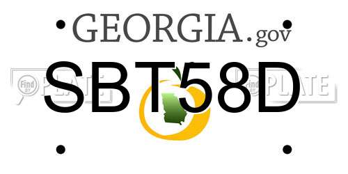 SBT58D Georgia License Plate