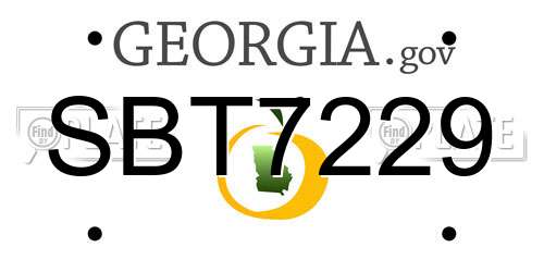 SBT7229 Georgia License Plate