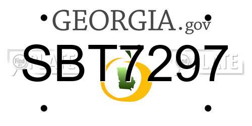 SBT7297 Georgia License Plate