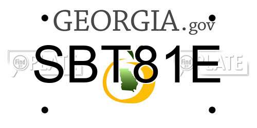 SBT81E Georgia License Plate