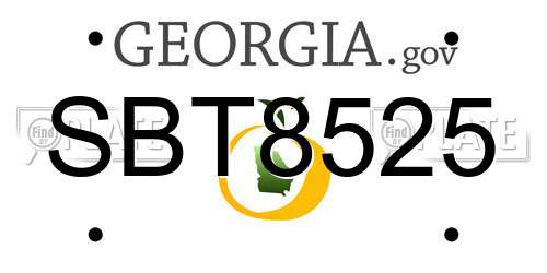 SBT8525 Georgia License Plate