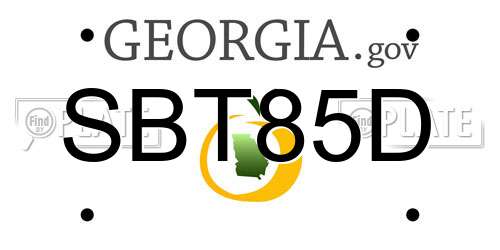 SBT85D Georgia License Plate