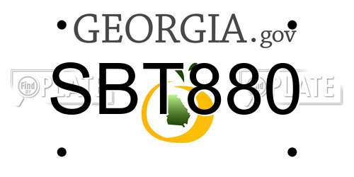 SBT880 Georgia License Plate