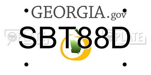 SBT88D Georgia License Plate