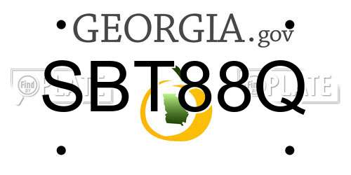 SBT88Q Georgia License Plate