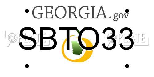 SBTO33 Georgia License Plate
