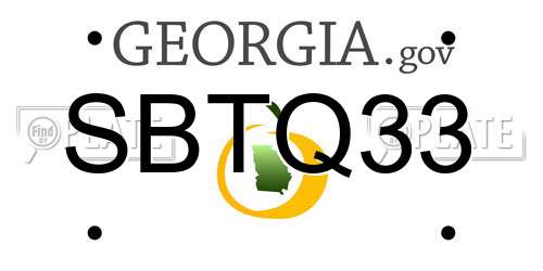 SBTQ33 Georgia License Plate