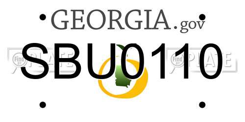 SBU0110 Georgia License Plate