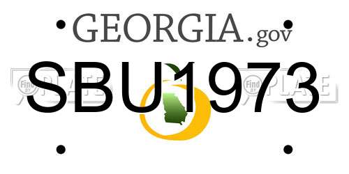 SBU1973 Georgia License Plate