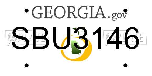 SBU3146 Georgia License Plate