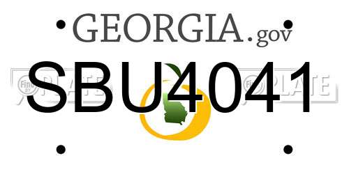 SBU4041 Georgia License Plate