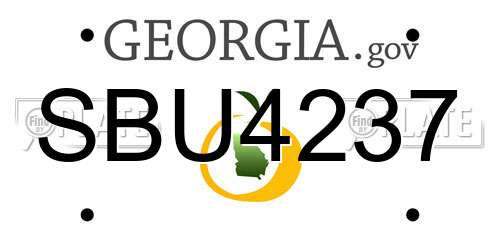 SBU4237 Georgia License Plate