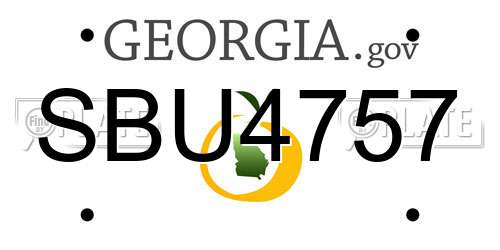 SBU4757 Georgia License Plate