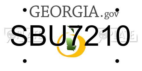 SBU7210 Georgia License Plate