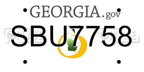 SBU7758 Georgia License Plate