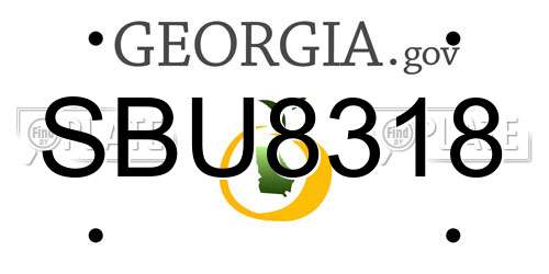 SBU8318 Georgia License Plate