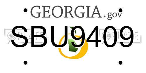 SBU9409 Georgia License Plate