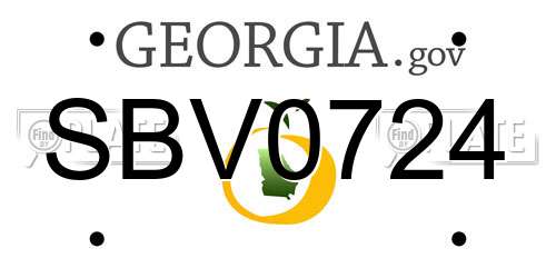 SBV0724 Georgia License Plate