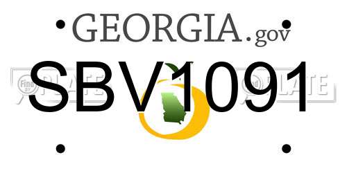 SBV1091 Georgia License Plate