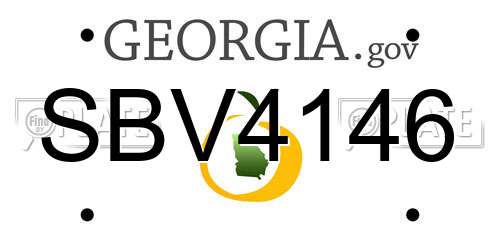 SBV4146 Georgia License Plate