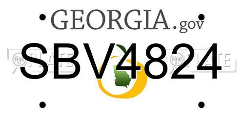 SBV4824 Georgia License Plate