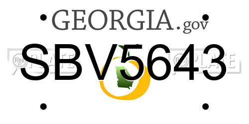 SBV5643 Georgia License Plate