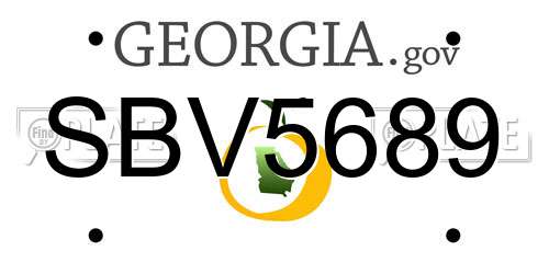 SBV5689 Georgia License Plate